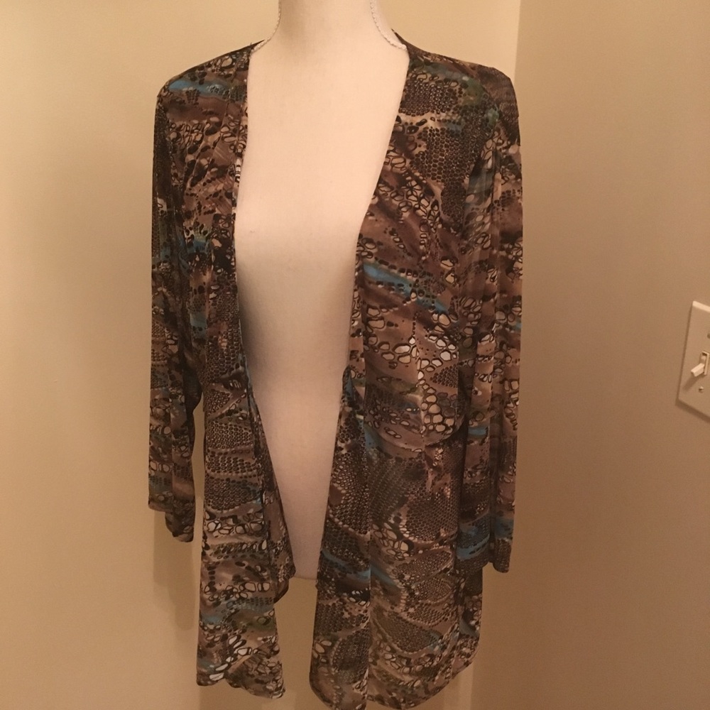 Reptile print cardigan
